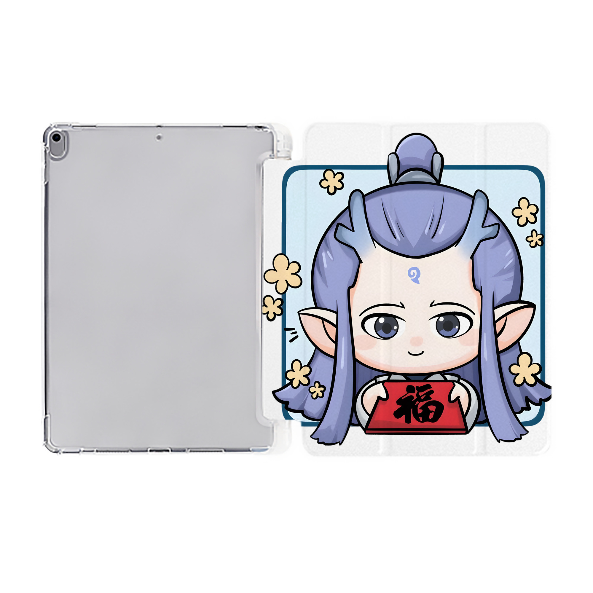 Ne Zha 2 ナタ 魔童の大暴れ IPad ケース ペン収納付き 三つ折りスタンド PUレザー×シリコン 対応機種9.5/10.5/10.9インチ